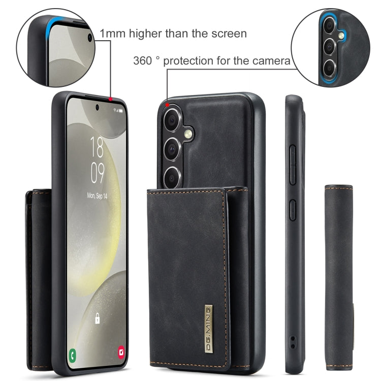 For Samsung Galaxy S24 5G DG.MING M1 Series 3-Fold Multi Card Wallet + Magnetic Phone Case(Black)