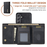 For Samsung Galaxy S24 5G DG.MING M1 Series 3-Fold Multi Card Wallet + Magnetic Phone Case(Black)