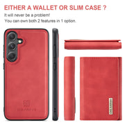 For Samsung Galaxy S24+ 5G DG.MING M1 Series 3-Fold Multi Card Wallet + Magnetic Phone Case(Red)