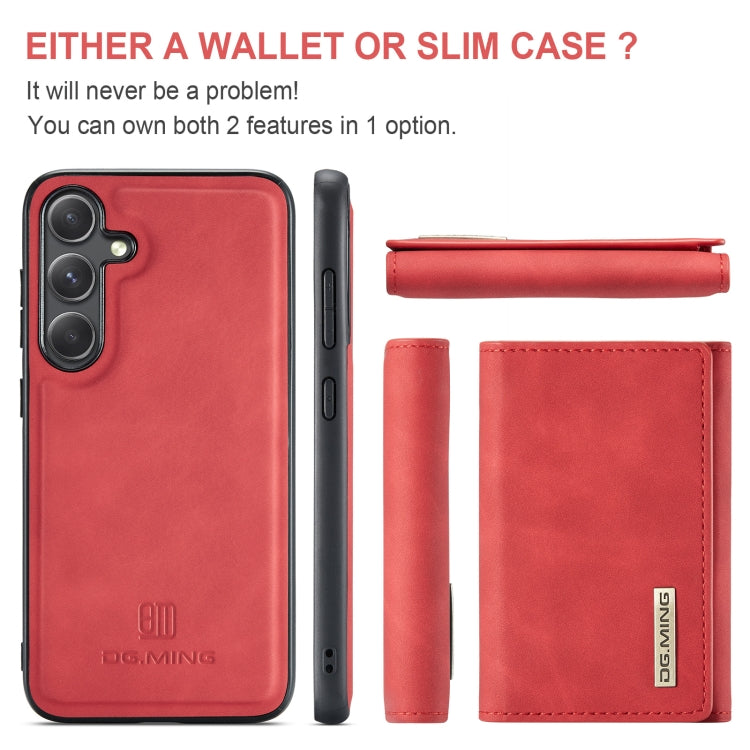For Samsung Galaxy S24+ 5G DG.MING M1 Series 3-Fold Multi Card Wallet + Magnetic Phone Case(Red)