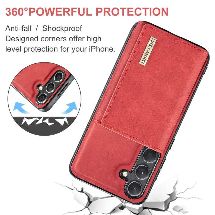 For Samsung Galaxy S24+ 5G DG.MING M1 Series 3-Fold Multi Card Wallet + Magnetic Phone Case(Red)
