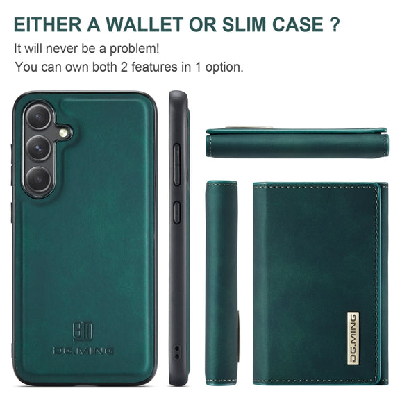 For Samsung Galaxy S24+ 5G DG.MING M1 Series 3-Fold Multi Card Wallet + Magnetic Phone Case(Green)