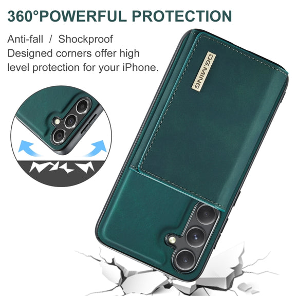 For Samsung Galaxy S24+ 5G DG.MING M1 Series 3-Fold Multi Card Wallet + Magnetic Phone Case(Green)