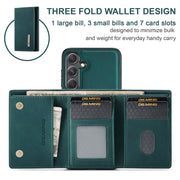 For Samsung Galaxy S24+ 5G DG.MING M1 Series 3-Fold Multi Card Wallet + Magnetic Phone Case(Green)