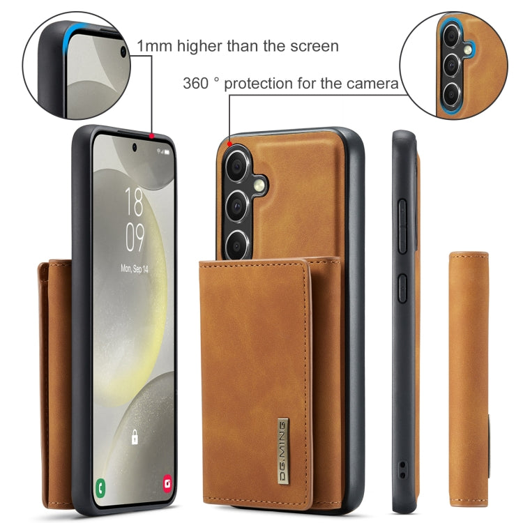 For Samsung Galaxy S24+ 5G DG.MING M1 Series 3-Fold Multi Card Wallet + Magnetic Phone Case(Brown)