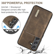 For Samsung Galaxy S24+ 5G DG.MING M1 Series 3-Fold Multi Card Wallet + Magnetic Phone Case(Coffee)