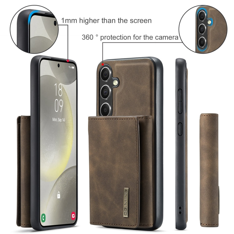 For Samsung Galaxy S24+ 5G DG.MING M1 Series 3-Fold Multi Card Wallet + Magnetic Phone Case(Coffee)