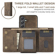 For Samsung Galaxy S24+ 5G DG.MING M1 Series 3-Fold Multi Card Wallet + Magnetic Phone Case(Coffee)