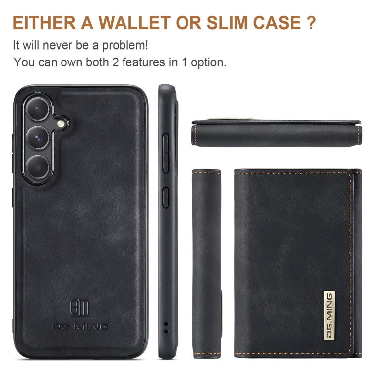For Samsung Galaxy S24+ 5G DG.MING M1 Series 3-Fold Multi Card Wallet + Magnetic Phone Case(Black)