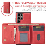 For Samsung Galaxy S24 Ultra 5G DG.MING M1 Series 3-Fold Multi Card Wallet + Magnetic Phone Case(Red)