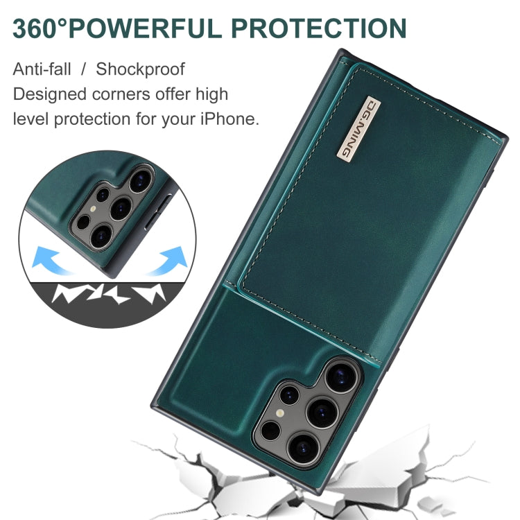 For Samsung Galaxy S24 Ultra 5G DG.MING M1 Series 3-Fold Multi Card Wallet + Magnetic Phone Case(Green)