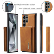 For Samsung Galaxy S24 Ultra 5G DG.MING M1 Series 3-Fold Multi Card Wallet + Magnetic Phone Case(Brown)