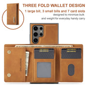 For Samsung Galaxy S24 Ultra 5G DG.MING M1 Series 3-Fold Multi Card Wallet + Magnetic Phone Case(Brown)