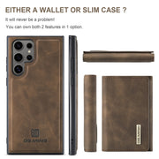 For Samsung Galaxy S24 Ultra 5G DG.MING M1 Series 3-Fold Multi Card Wallet + Magnetic Phone Case(Coffee)