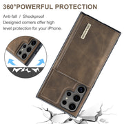 For Samsung Galaxy S24 Ultra 5G DG.MING M1 Series 3-Fold Multi Card Wallet + Magnetic Phone Case(Coffee)
