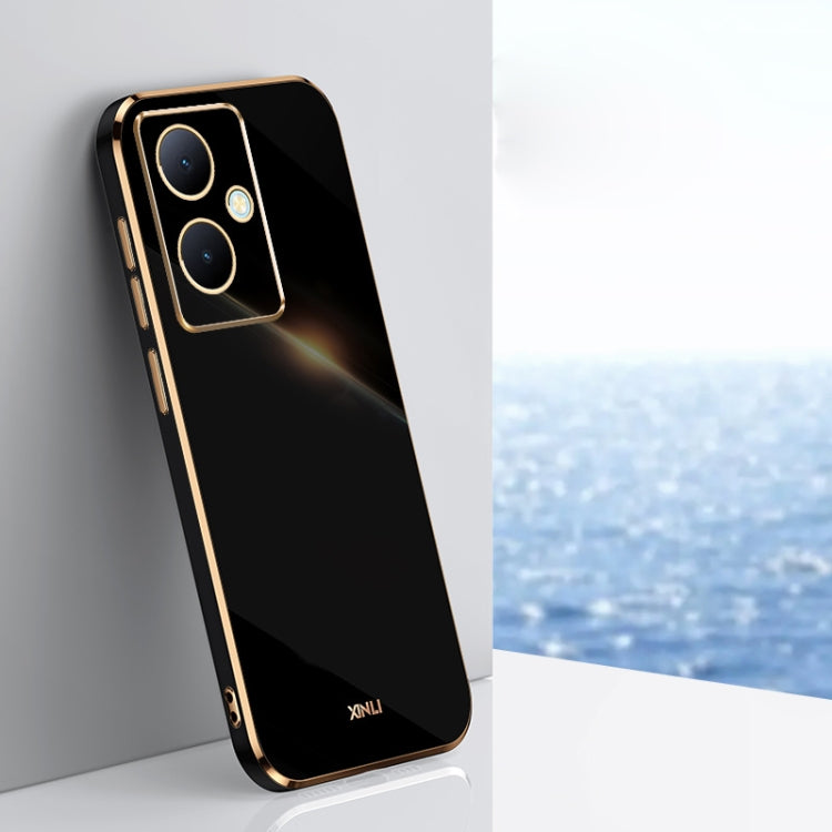 For vivo Y78+ XINLI Straight Edge 6D Electroplate TPU Phone Case(Black)