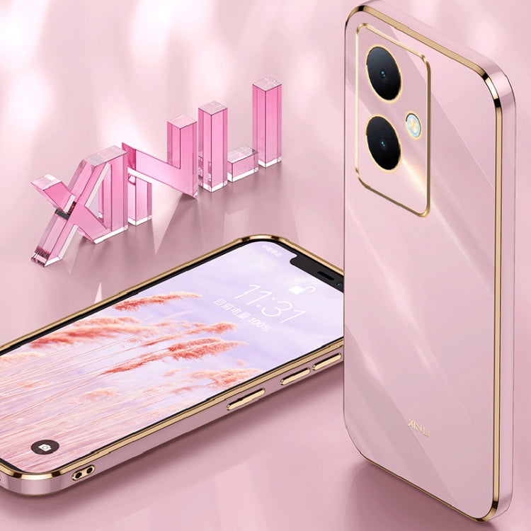 For vivo Y78+ XINLI Straight Edge 6D Electroplate TPU Phone Case(Black)