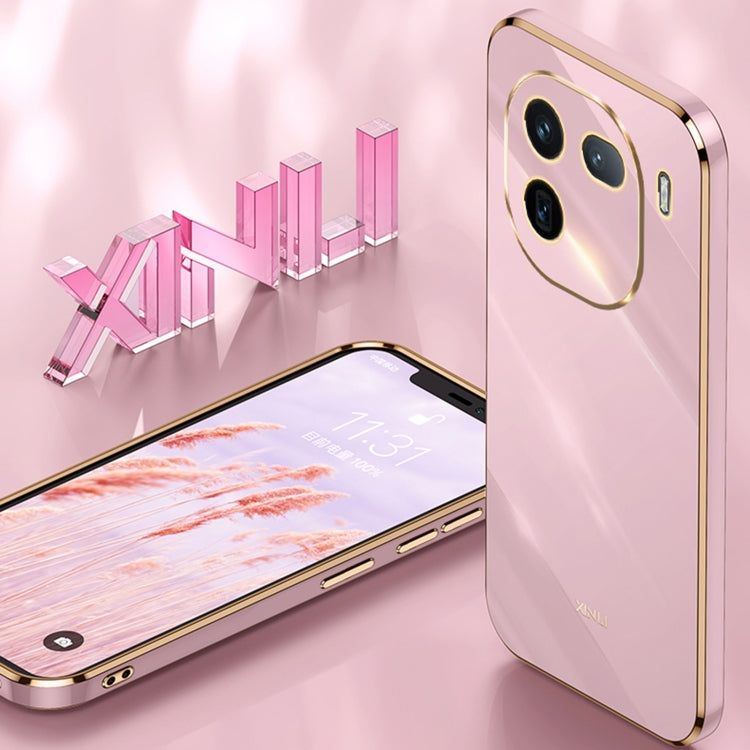 For vivo iQOO 12 5G XINLI Straight Edge 6D Electroplate TPU Phone Case(Black)