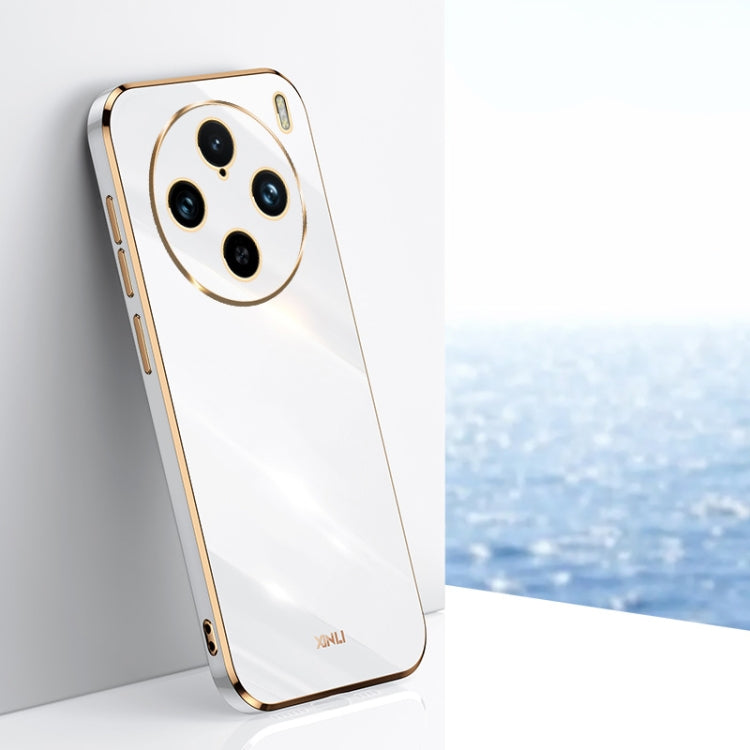 For vivo X100 Pro 5G XINLI Straight Edge 6D Electroplate TPU Phone Case(White)