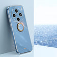 For vivo X100 Pro 5G XINLI Straight Edge 6D Electroplate TPU Phone Case with Ring Holder(Celestial Blue) - vivo Tempered Glass by XINLI | Online Shopping South Africa | PMC Jewellery | Buy Now Pay Later Mobicred