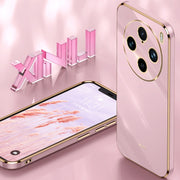 For vivo X100 Pro 5G XINLI Straight Edge 6D Electroplate TPU Phone Case with Ring Holder(White)