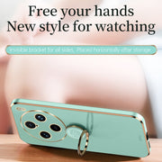 For vivo X100 Pro 5G XINLI Straight Edge 6D Electroplate TPU Phone Case with Ring Holder(Mint Green)