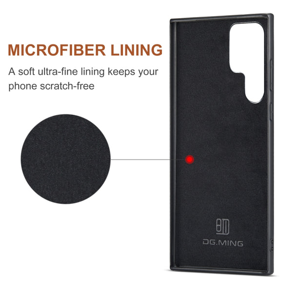 For Samsung Galaxy S24 Ultra 5G DG.MING M2 Series 3-Fold Multi Card Bag + Magnetic Phone Case(Red)