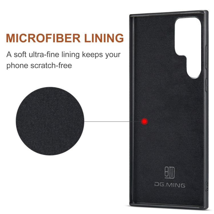 For Samsung Galaxy S24 Ultra 5G DG.MING M2 Series 3-Fold Multi Card Bag + Magnetic Phone Case(Red)