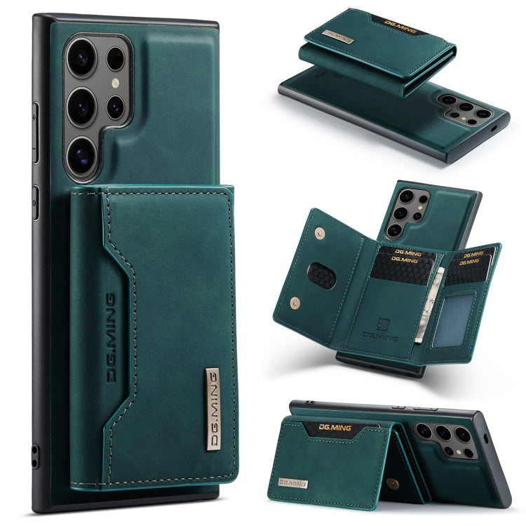 For Samsung Galaxy S24 Ultra 5G DG.MING M2 Series 3-Fold Multi Card Bag + Magnetic Phone Case(Green)