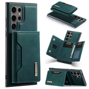 For Samsung Galaxy S24 Ultra 5G DG.MING M2 Series 3-Fold Multi Card Bag + Magnetic Phone Case(Green)