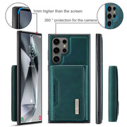For Samsung Galaxy S24 Ultra 5G DG.MING M2 Series 3-Fold Multi Card Bag + Magnetic Phone Case(Green)