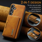 For Samsung Galaxy S24+ 5G DG.MING M2 Series 3-Fold Multi Card Bag + Magnetic Phone Case(Brown)