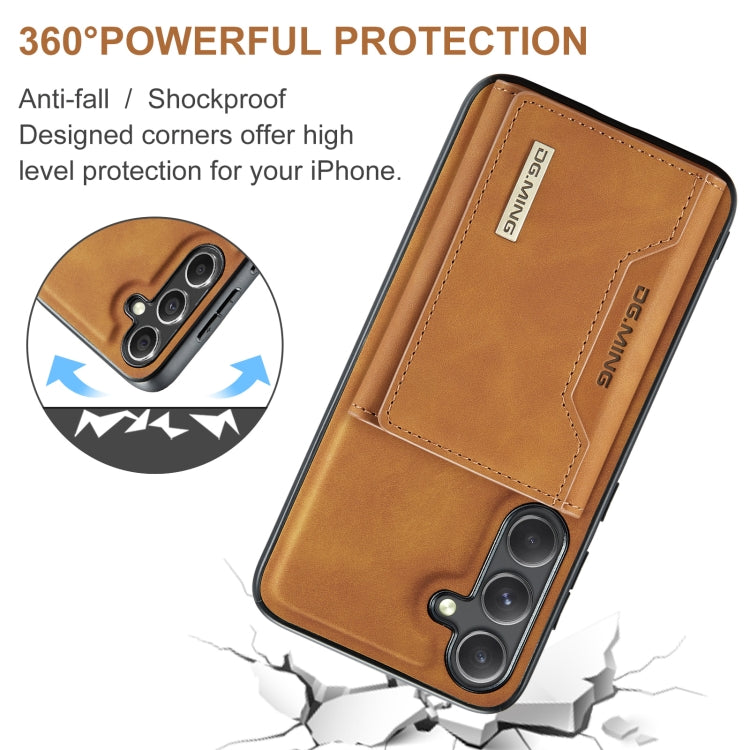 For Samsung Galaxy S24+ 5G DG.MING M2 Series 3-Fold Multi Card Bag + Magnetic Phone Case(Brown)