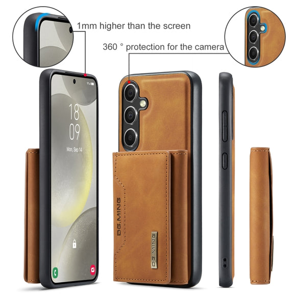 For Samsung Galaxy S24+ 5G DG.MING M2 Series 3-Fold Multi Card Bag + Magnetic Phone Case(Brown)