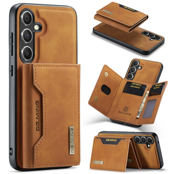 For Samsung Galaxy S24+ 5G DG.MING M2 Series 3-Fold Multi Card Bag + Magnetic Phone Case(Brown)