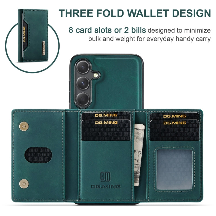 For Samsung Galaxy S24+ 5G DG.MING M2 Series 3-Fold Multi Card Bag + Magnetic Phone Case(Green)