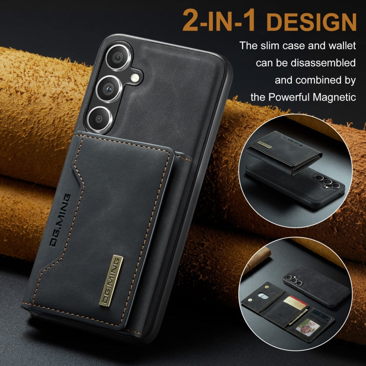 For Samsung Galaxy S24 5G DG.MING M2 Series 3-Fold Multi Card Bag + Magnetic Phone Case(Black)