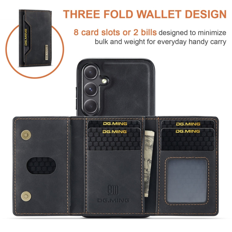 For Samsung Galaxy S24 5G DG.MING M2 Series 3-Fold Multi Card Bag + Magnetic Phone Case(Black)