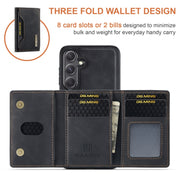 For Samsung Galaxy S24 5G DG.MING M2 Series 3-Fold Multi Card Bag + Magnetic Phone Case(Black)