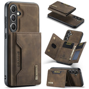 For Samsung Galaxy S24 5G DG.MING M2 Series 3-Fold Multi Card Bag + Magnetic Phone Case(Coffee)