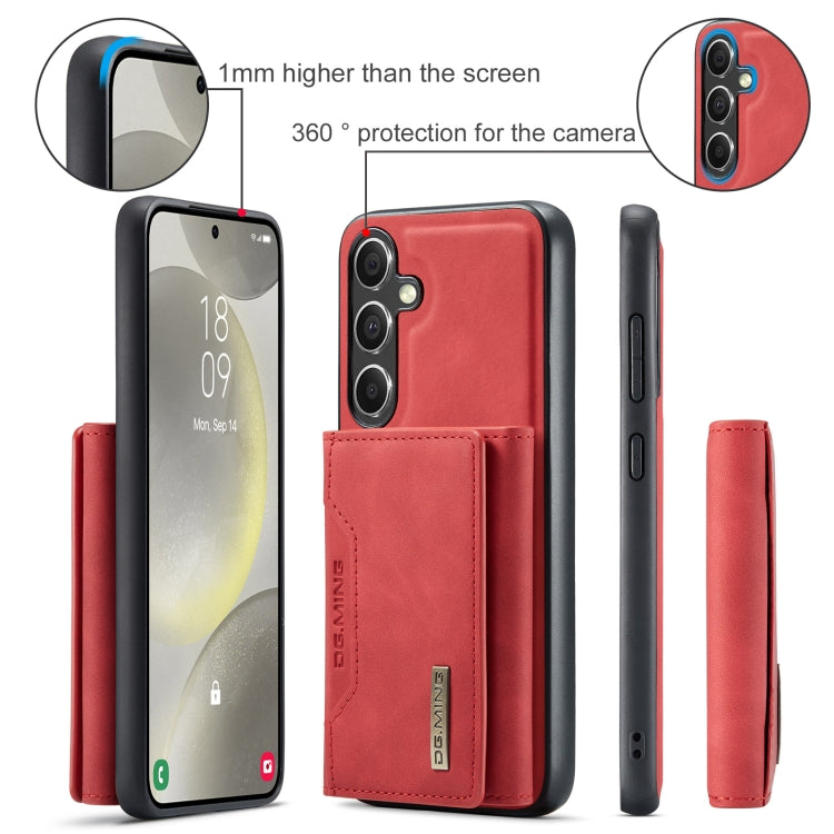 For Samsung Galaxy S24 5G DG.MING M2 Series 3-Fold Multi Card Bag + Magnetic Phone Case(Red)