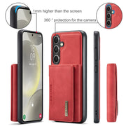 For Samsung Galaxy S24 5G DG.MING M2 Series 3-Fold Multi Card Bag + Magnetic Phone Case(Red)