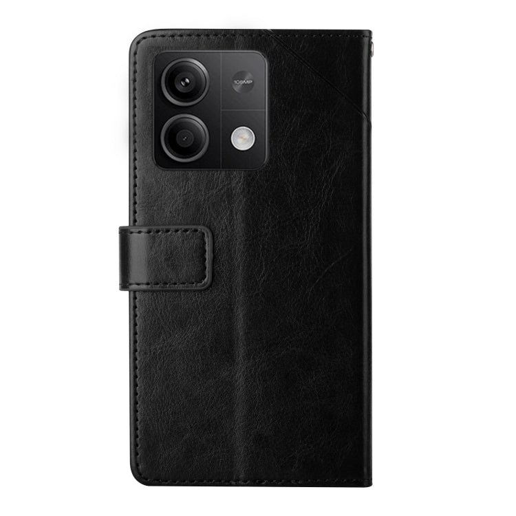 For Xiaomi Redmi Note 13 4G Y-shaped Pattern Flip Leather Phone Case(Black)