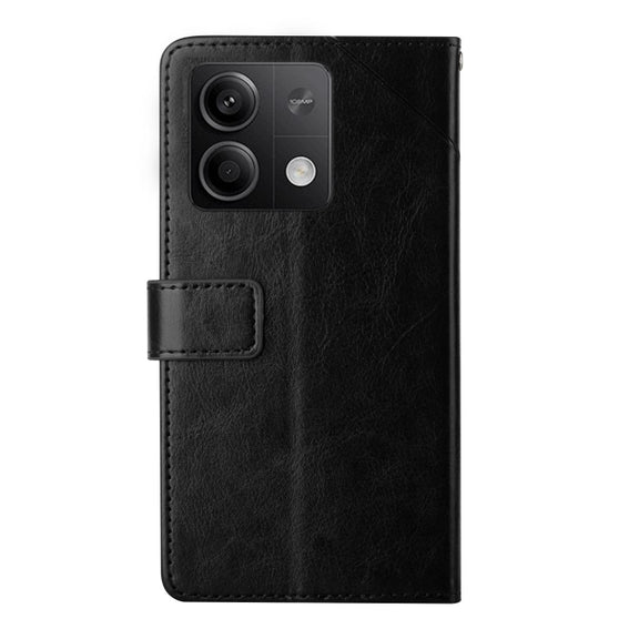 For Xiaomi Redmi Note 13 4G Y-shaped Pattern Flip Leather Phone Case(Black)