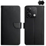 For Xiaomi Redmi Note 13 Pro 4G Global Genuine Leather Fingerprint-proof Flip Phone Case(Black)