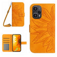 For Xiaomi Poco F5 Skin Feel Sun Flower Embossed Flip Leather Phone Case with Lanyard(Yellow) - Xiaomi Cases by PMC TechLife | Online Shopping South Africa | PMC TechLife | Buy Now Pay Later Mobicred