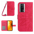 For Xiaomi Poco F5 Pro Skin Feel Sun Flower Embossed Flip Leather Phone Case with Lanyard(Rose Red) - Xiaomi Cases by PMC TechLife | Online Shopping South Africa | PMC TechLife | Buy Now Pay Later Mobicred