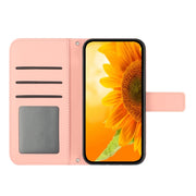 For Xiaomi Redmi Note 12S Skin Feel Sun Flower Embossed Flip Leather Phone Case with Lanyard(Pink)