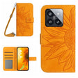 For Xiaomi 14 Skin Feel Sun Flower Embossed Flip Leather Phone Case with Lanyard(Yellow) - 14 Cases by PMC TechLife | Online Shopping South Africa | PMC TechLife | Buy Now Pay Later Mobicred