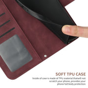 For Xiaomi 14 Skin Feel Sun Flower Embossed Flip Leather Phone Case with Lanyard(Wine Red)